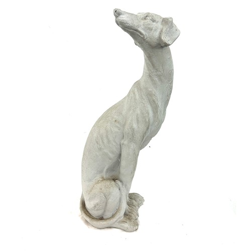 372 - Whippet dog resin grey ornament, approximate height 21 inches