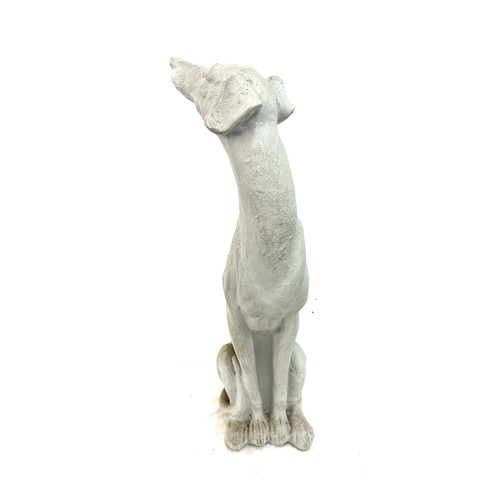 372 - Whippet dog resin grey ornament, approximate height 21 inches