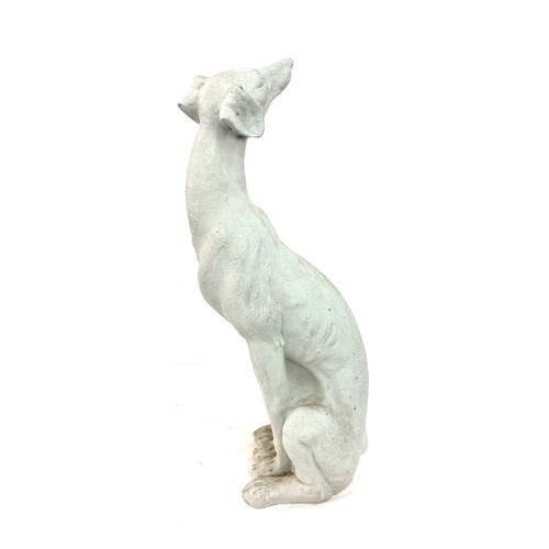 372 - Whippet dog resin grey ornament, approximate height 21 inches