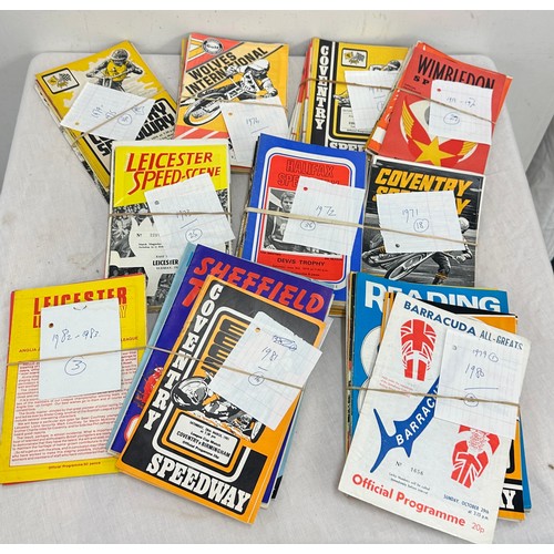 41 - 1953-1983, over 200 Speedway programmes including Leicester, Coventry, Wimbledon, Halifax, Wolves et... 