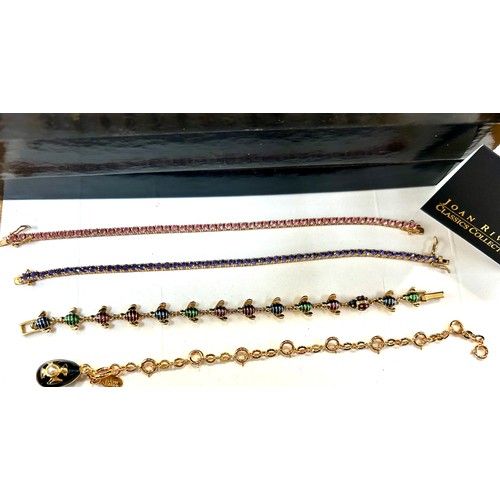 520A - Selection of 4 boxed Joan Rivers stone set bracelets, to include tennis bracelets all with COA