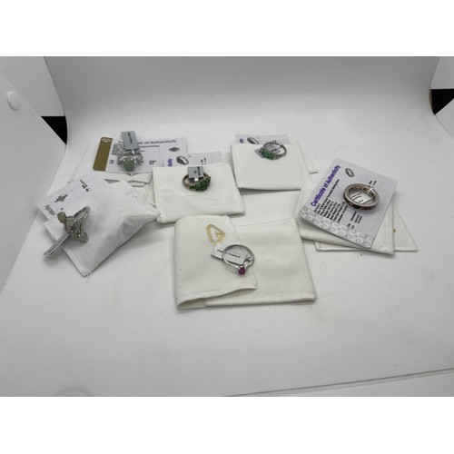 528 - Selection of  silver Ladies Gemporia rings With dust bags and COAs