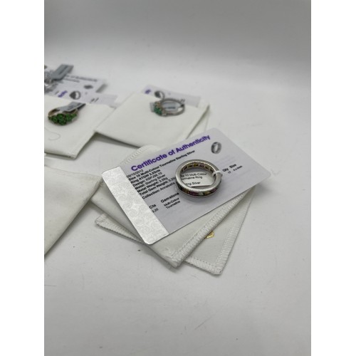 528 - Selection of  silver Ladies Gemporia rings With dust bags and COAs