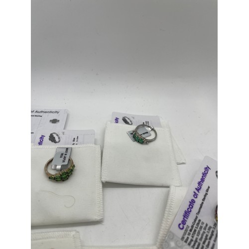 528 - Selection of  silver Ladies Gemporia rings With dust bags and COAs