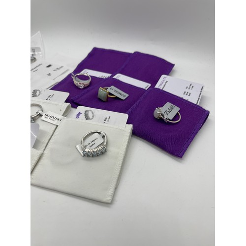 531 - Selection of Ten silver Ladies Gemporia rings With dust bags and COAs