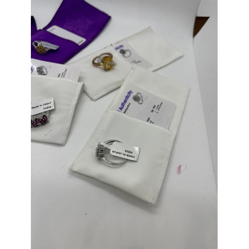 533 - Selection of Ten silver Ladies Gemporia rings With dust bags and COAs