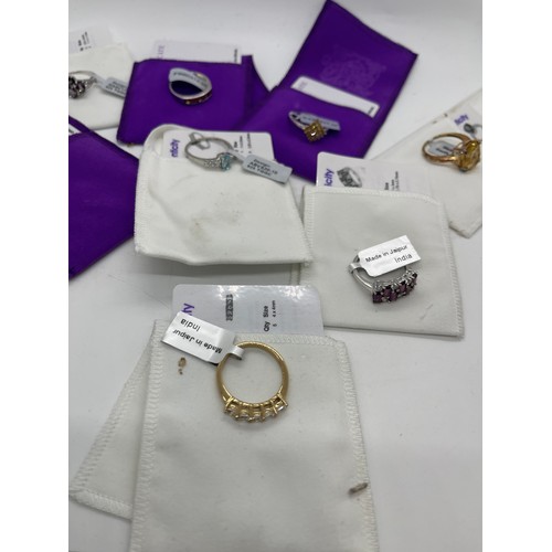 533 - Selection of Ten silver Ladies Gemporia rings With dust bags and COAs