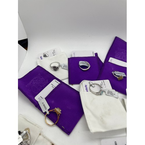 533 - Selection of Ten silver Ladies Gemporia rings With dust bags and COAs