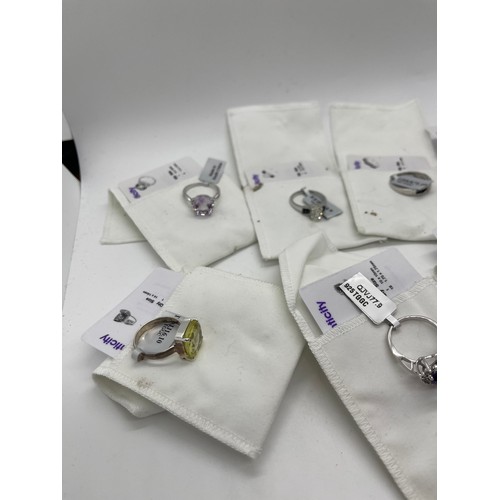 540 - Selection of Ten silver Ladies Gemporia rings With dust bags and COAs