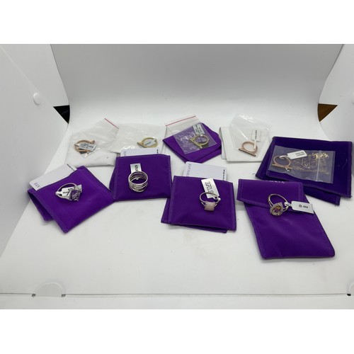 530 - Selection of Ten silver Ladies Gemporia rings With dust bags and COAs