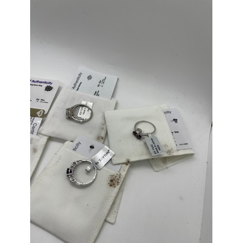 532 - Selection of Ten silver Ladies Gemporia rings With dust bags and COAs