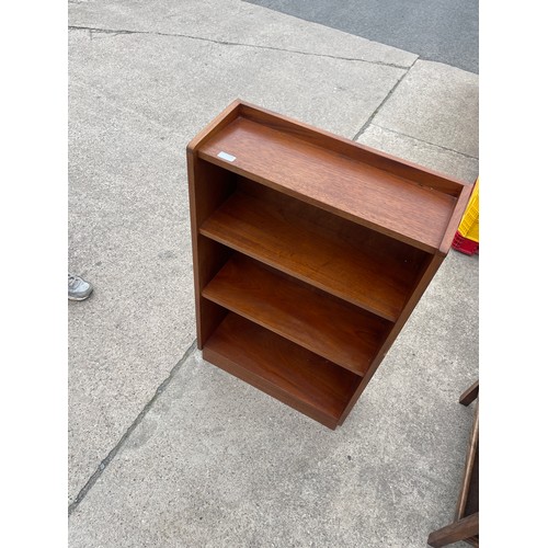 296 - Three shelf solid wood book case overall height 38 inches, 23 wide and 9 deep