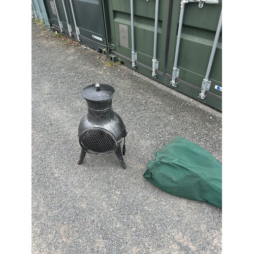 100E - Metal log burner with cover