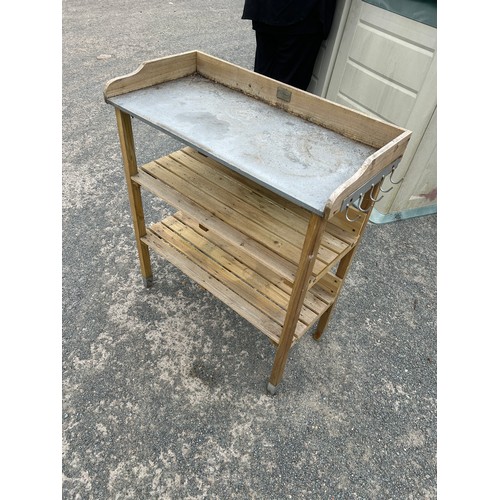 308 - Garden potting bench neasures approx 35 inches tall, 15 deep