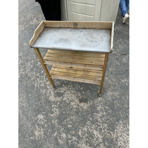 308 - Garden potting bench neasures approx 35 inches tall, 15 deep