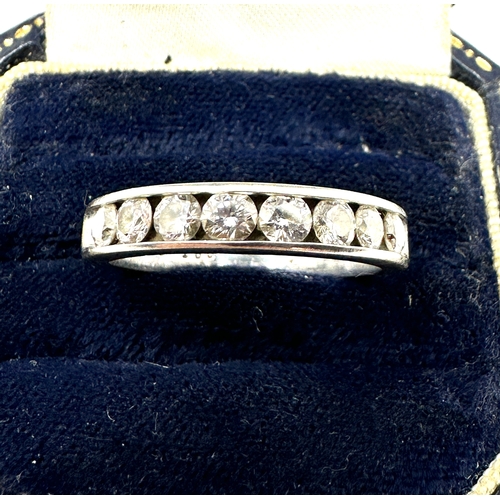 57 - 14ct white gold diamond half eternity ring with 1.0 ct of diamond 4.8g