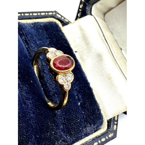 67 - 18ct gold diamond & ruby ring weight