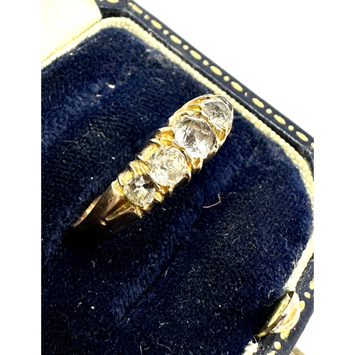 73 - Antique 9ct gold white crystal set ring weight 2g chester gold hallmarks