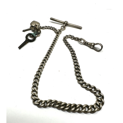 10 - Antique silver albert chain weight 30g