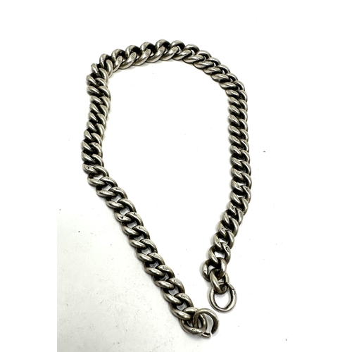 13 - Antique silver albert chain no t-bar or clip weight 47g