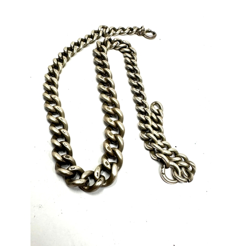 14 - Antique silver albert chain no t-bar or clip weight 36g