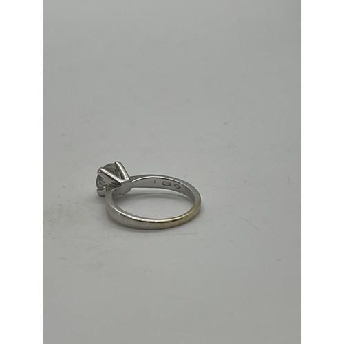 390 - 18ct white gold solitare diamond ring approx 1.2 ct UK size N approx weight 4.1 gams