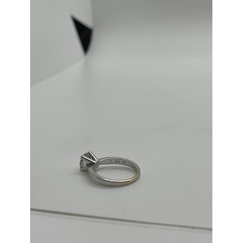 390 - 18ct white gold solitare diamond ring approx 1.2 ct UK size N approx weight 4.1 gams