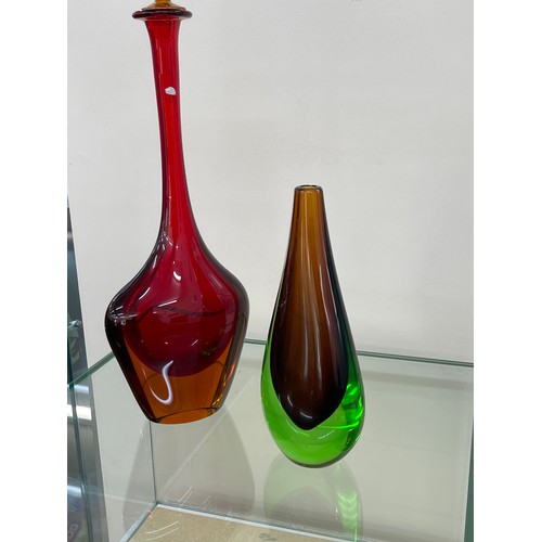 258A - Flavio Poli for Seguso murano glass decanter circa 1960's MCM mid century height approx 44 cm 
Vase ... 