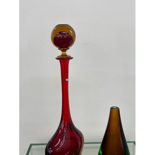 258A - Flavio Poli for Seguso murano glass decanter circa 1960's MCM mid century height approx 44 cm 
Vase ... 