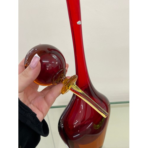 258A - Flavio Poli for Seguso murano glass decanter circa 1960's MCM mid century height approx 44 cm 
Vase ... 