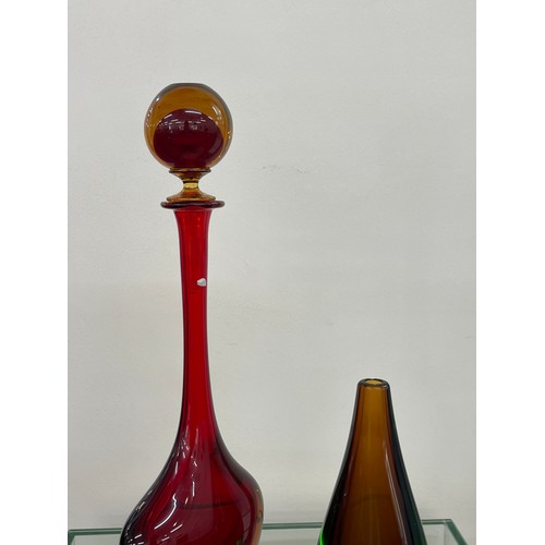 258A - Flavio Poli for Seguso murano glass decanter circa 1960's MCM mid century height approx 44 cm 
Vase ... 