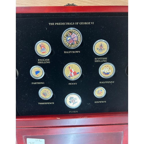 418 - Boxed Gold plated British currency coins and The changing face of britains coinage medal