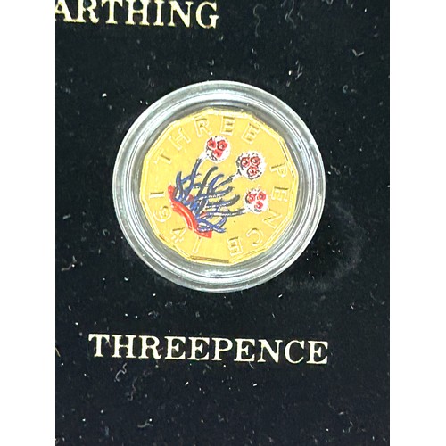 418 - Boxed Gold plated British currency coins and The changing face of britains coinage medal