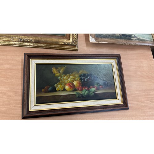 69 - Three paintings two in gilt frames largest measures approx 20 inches wide by 17 deep