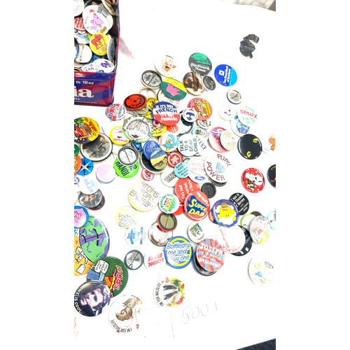 75 - Pin badges collection plus international airline tag buttons x 500 plus. Including Captain Marvel, V... 