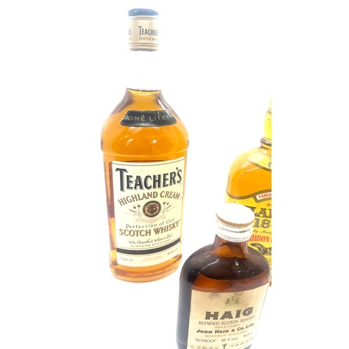 91 - Clarke's 1866 Bourbon, Teachers Highland Cream Scotch Whisky, John Haig's Gold Label Blended Scotch ... 