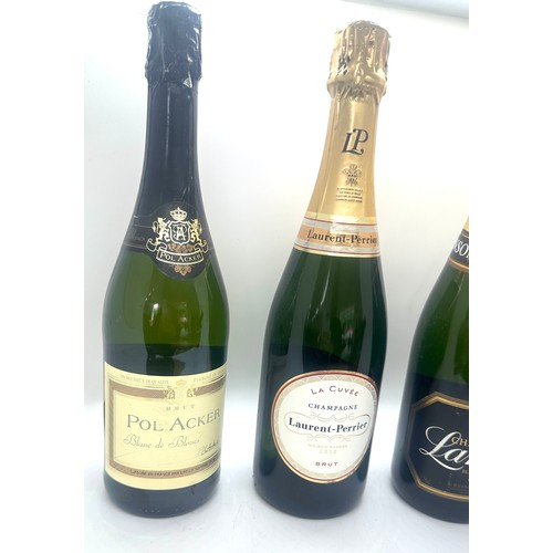 89 - Three bottles of sealed Champagne to include Pol Acker Brut, Lanson and Laurent-Perrier