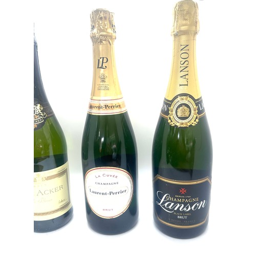 89 - Three bottles of sealed Champagne to include Pol Acker Brut, Lanson and Laurent-Perrier