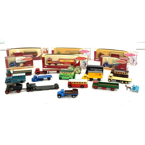 97 - Large selection of assorted die cast cars, trucks, some boxed includes Trackside etc