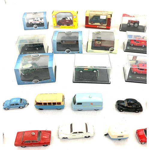 99 - Large selection of assorted die cast cars, trucks, some boxed includes Trackside etc