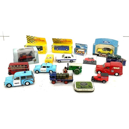 516 - Large selection of assorted die cast cars, trucks, some boxed includes Trackside etc