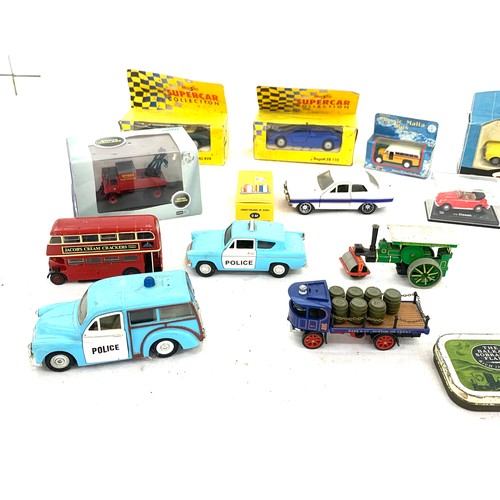 516 - Large selection of assorted die cast cars, trucks, some boxed includes Trackside etc