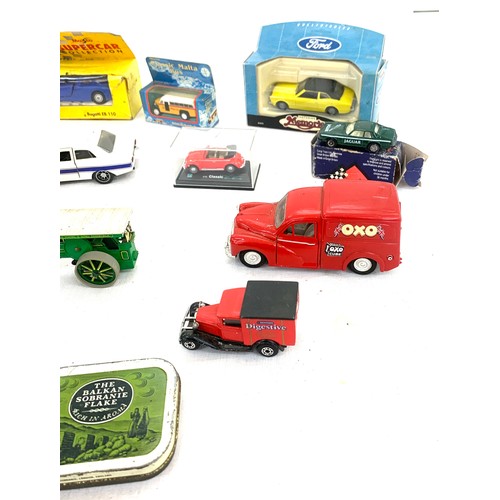 516 - Large selection of assorted die cast cars, trucks, some boxed includes Trackside etc