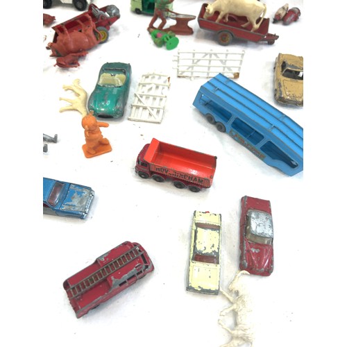 98 - Large selection of vintage and later die cast cars, farm animals etc