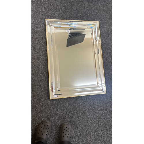 244 - Framed Mirror measures approximately 22 inches tall 23 inches wide