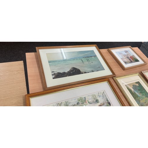 38 - Five framed pictures largest measures approx 26 x 18 inches