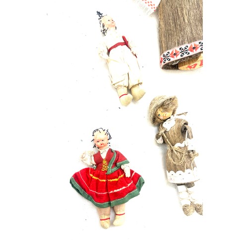 37 - Selection of vintage toys to include a wooden Pinocchio puppet and various dolls