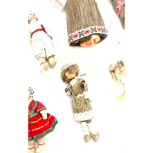 37 - Selection of vintage toys to include a wooden Pinocchio puppet and various dolls