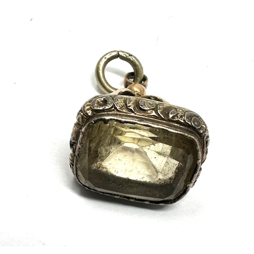 79 - Antique 9ct gold & citrine fob weight 6.2g