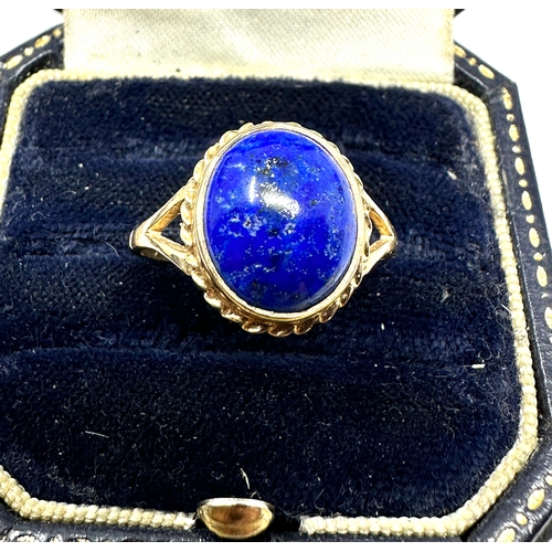 83 - Vintage 9ct gold lapis set ring weight 2.2g